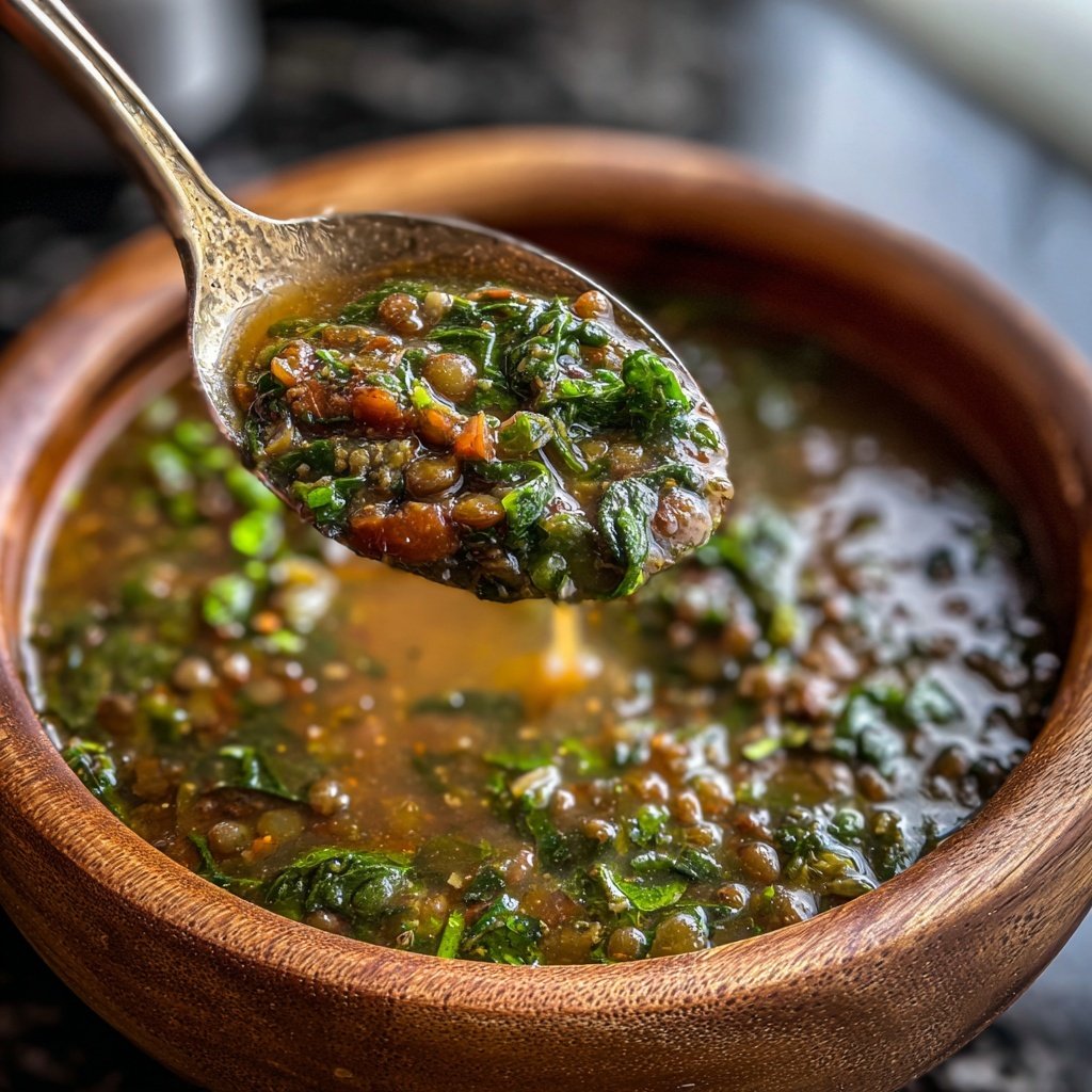 Healthy Crockpot Spinach Lentil Soup
