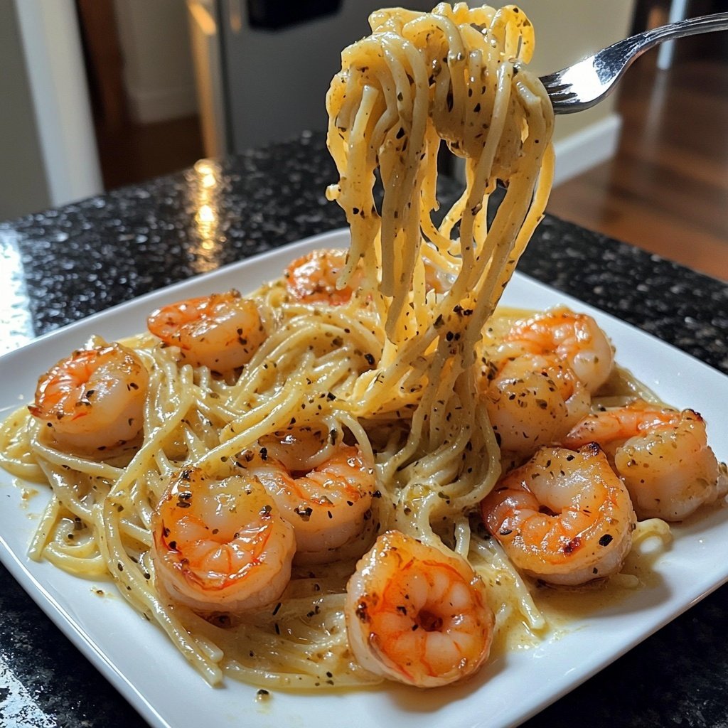 15-Minute Garlic Shrimp Pasta
