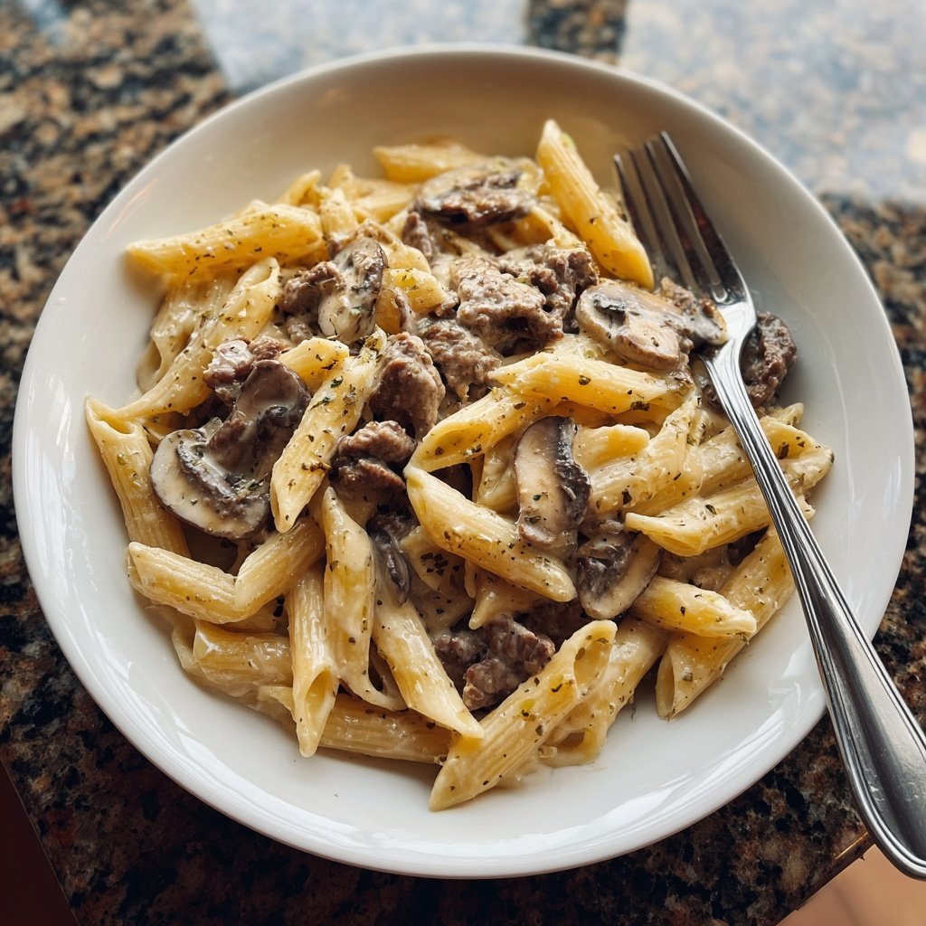 Creamy Beef And Mushroom Pasta
