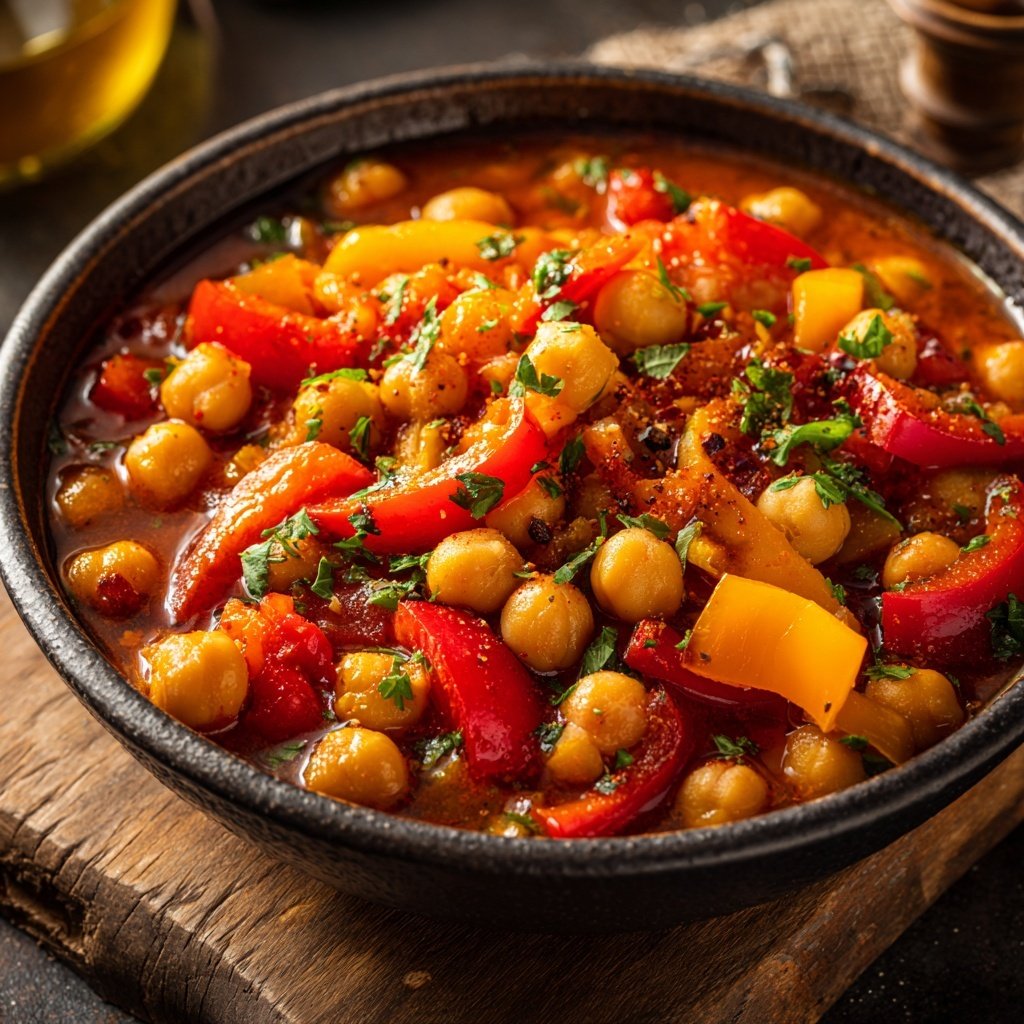 Healthy Crockpot Moroccan Chickpeas