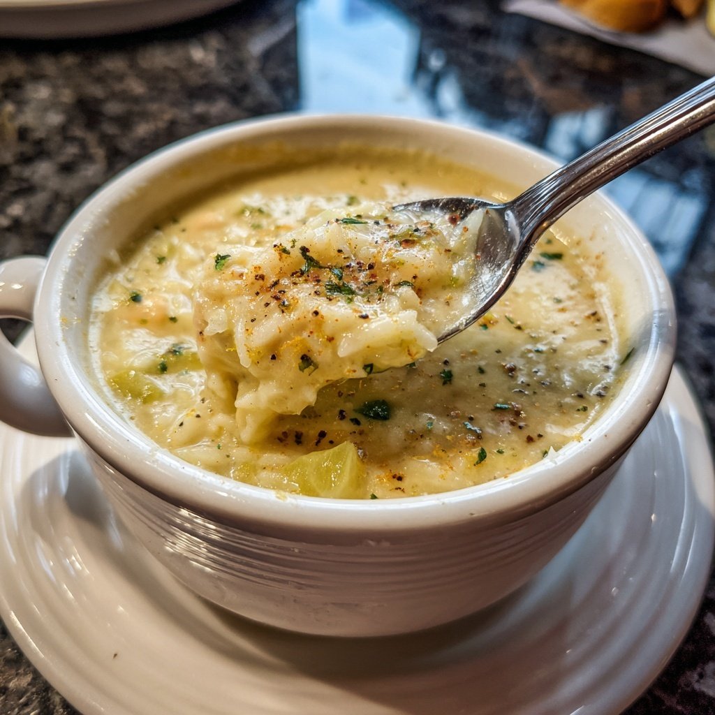 Creamy Lemon Chickpea Rice Soup