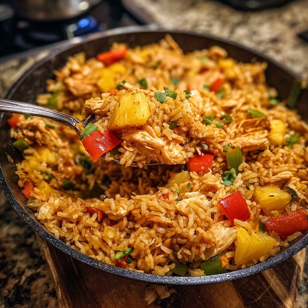 One Pan Pineapple Chicken And Rice