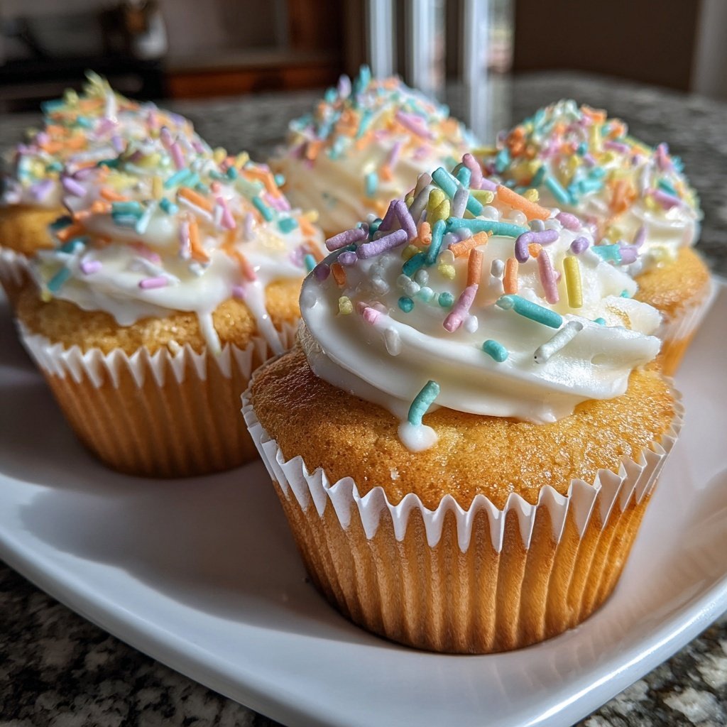 Spring Vanilla Cupcakes With Buttercream