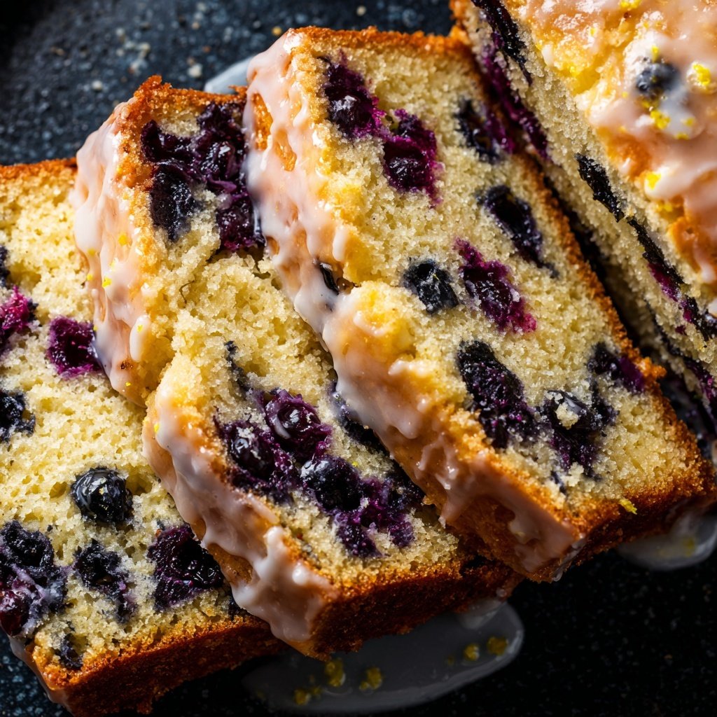 Blueberry Lemon Bread Slices