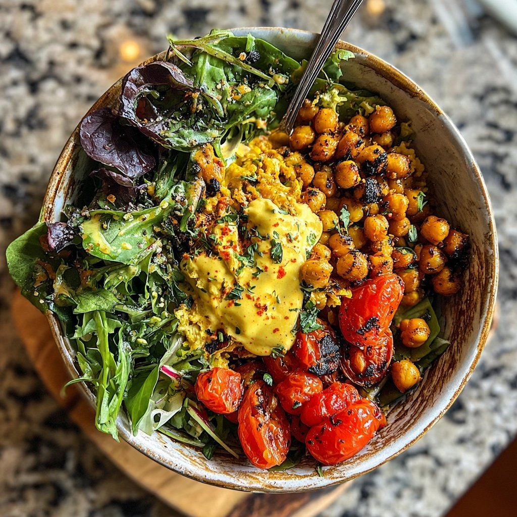 Healthy Dinner Lemon Tahini Veggie Bowl
