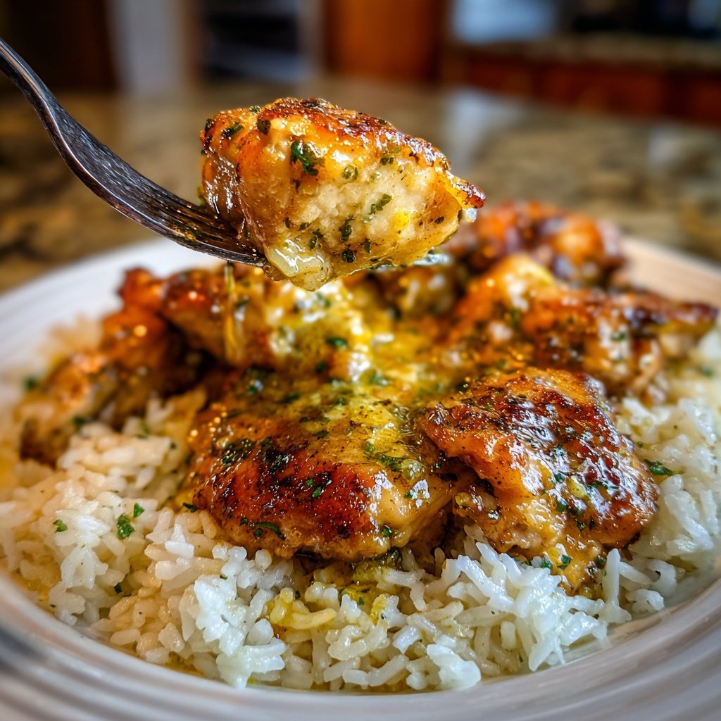 Garlic Butter Chicken And Rice Dinner