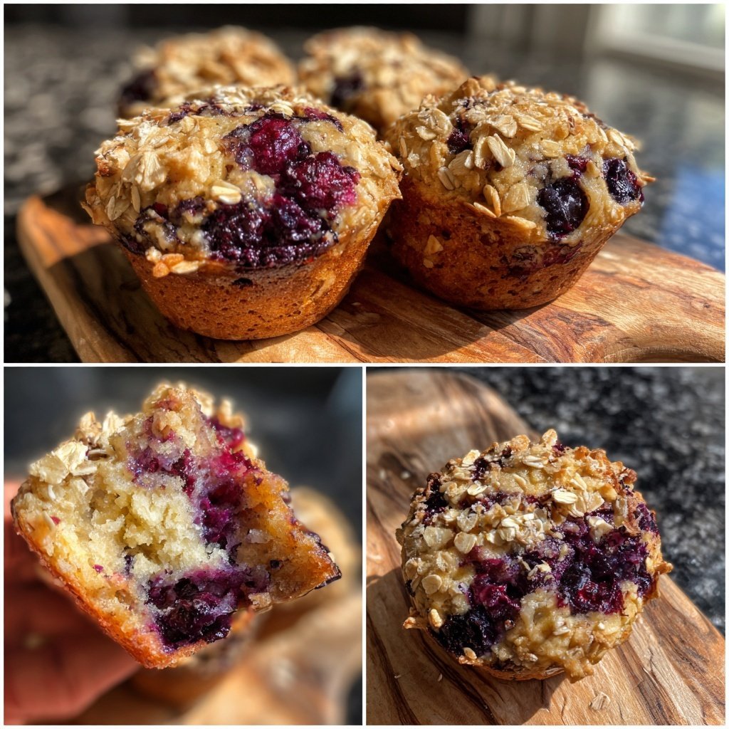 Blueberry Oat Yogurt Muffins