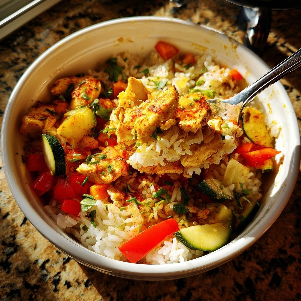 High Protein Chicken Rice Bowl