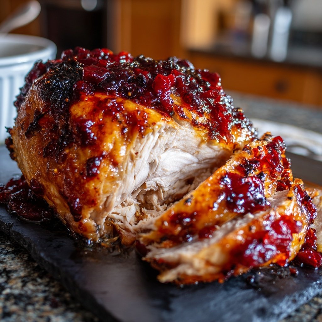 Roasted Turkey with Cranberry Glaze