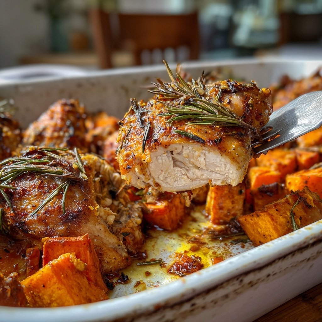 Sheet Pan Chicken With Sweet Potatoes