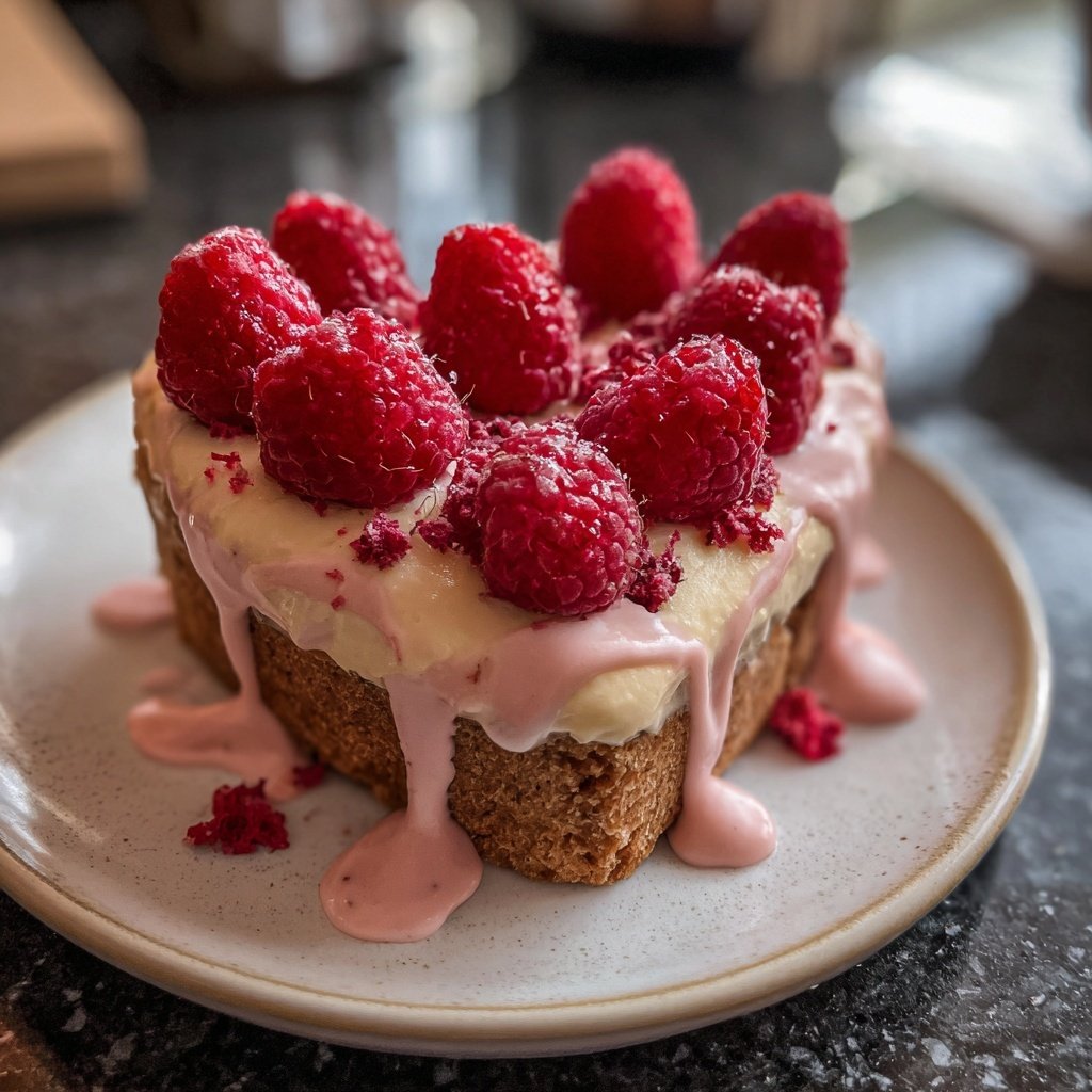 Mini Heart Cake with Raspberry Cream