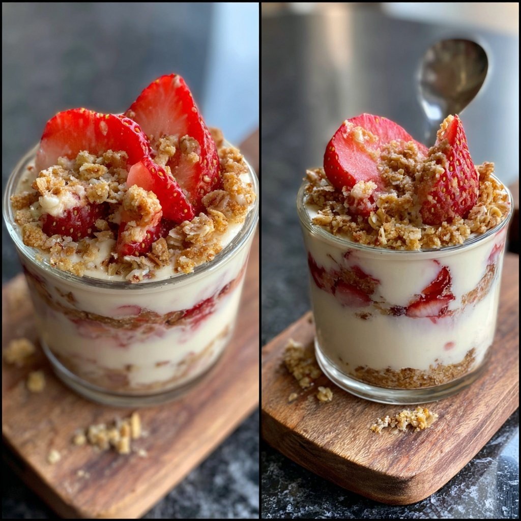 Strawberry Oat Yogurt Crumble Cups